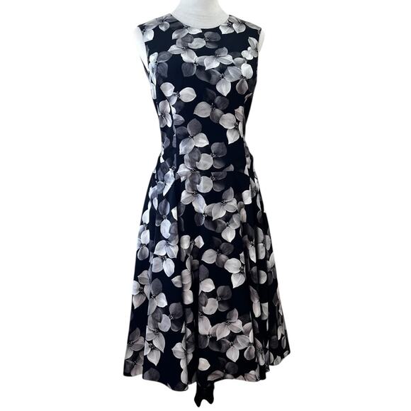 Jason Wu Fit & Flare Full Skirt Black & Gray Cocktail Dress, Measures as Medium - Picture 1 of 8